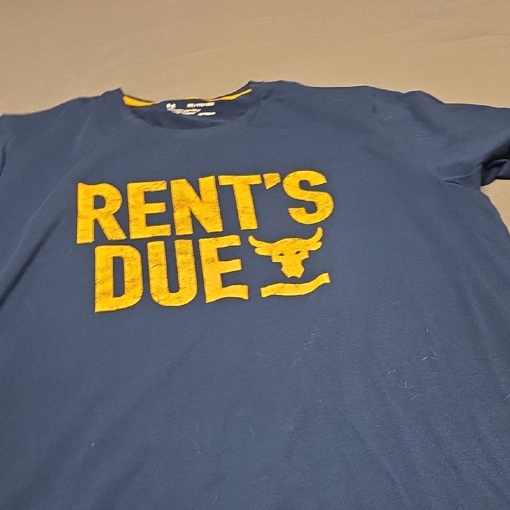 Under Armour Navy Tee with Bold Yellow Graphic